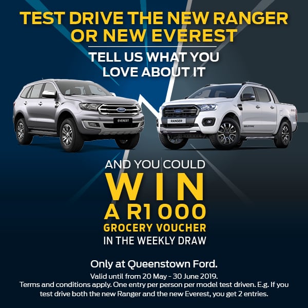 Test drive the new Ranger and new Everest and you could win R1000 in vouchers